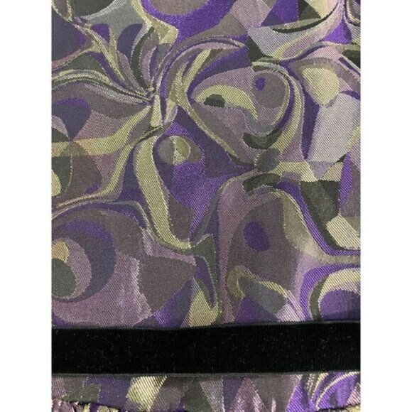 Vintage Via Veneto Italy Purple Gold Brocade Dress XS 0 2 - Picture 5 of 6